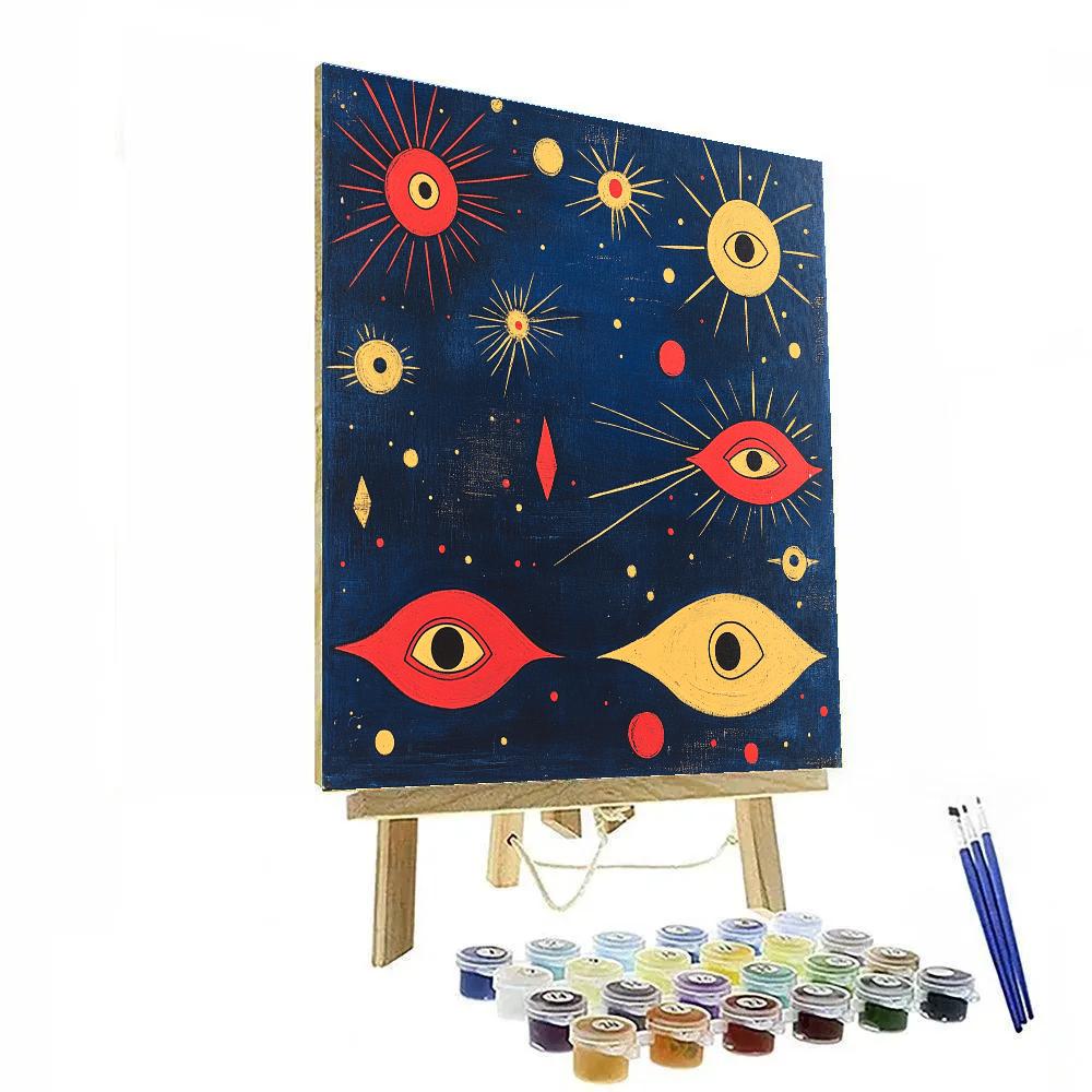 Joan Miro Inspired Carnival Planets Paint by numbers art