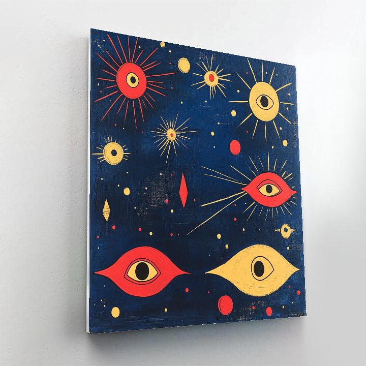 Joan Miro Inspired Carnival Planets Paint by numbers art