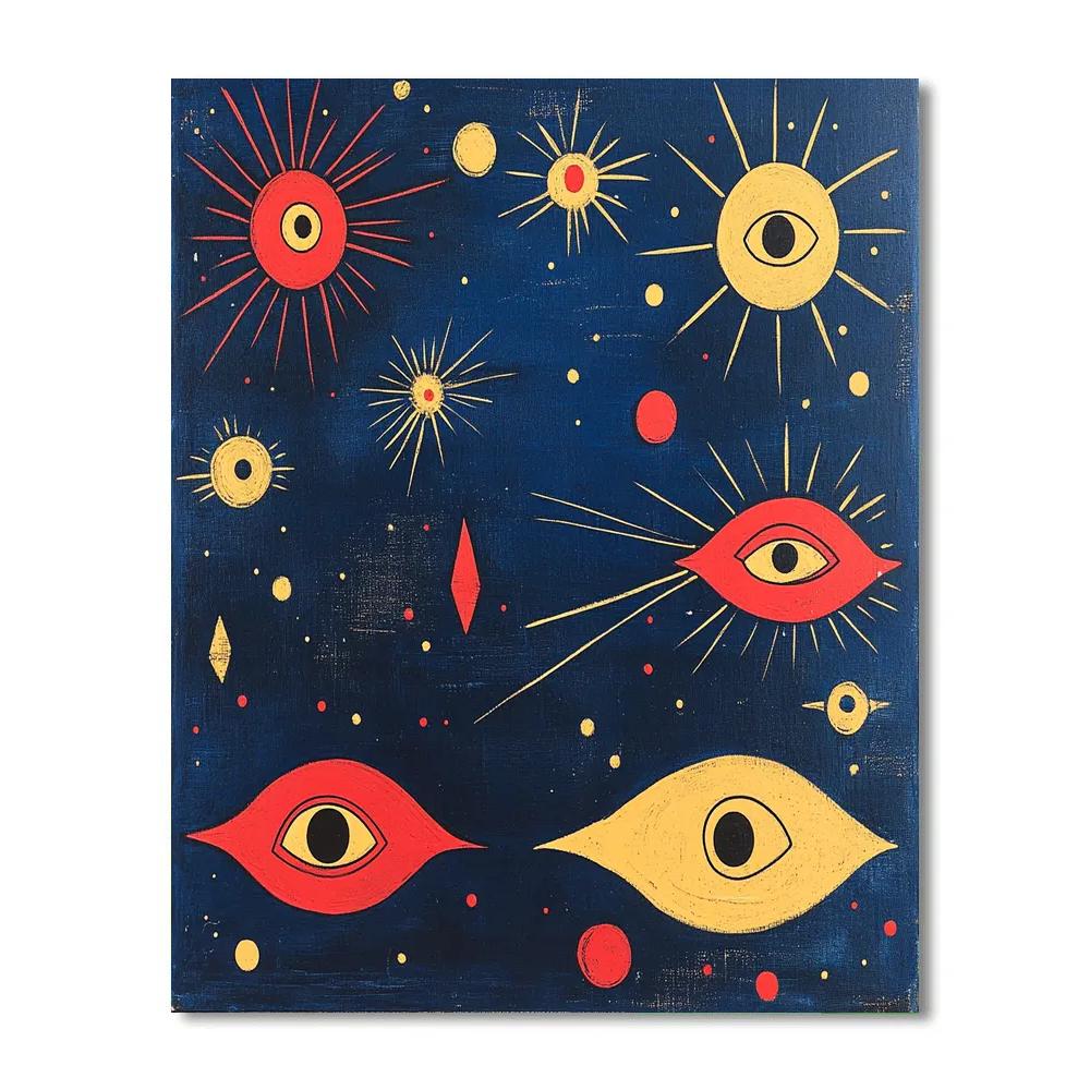 Joan Miro Inspired Carnival Planets Paint by numbers art