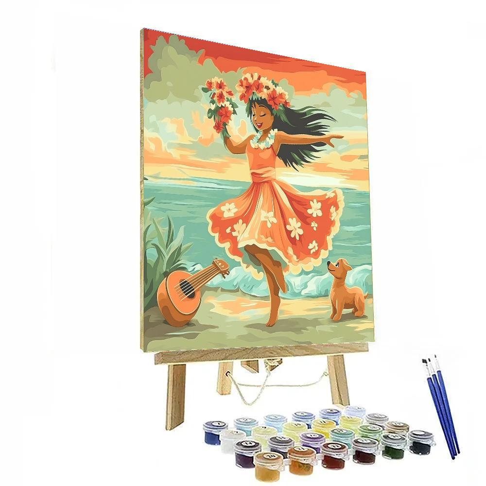 Lilo Hula Dance Disney Inspired paint by numbers