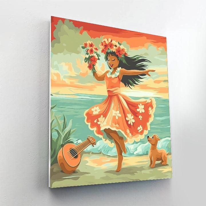 Lilo Hula Dance Disney Inspired paint by numbers