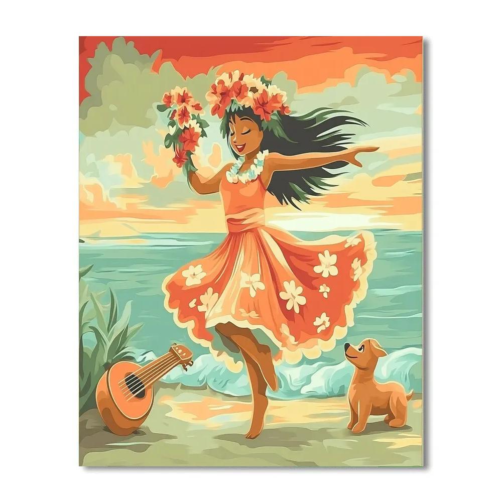 Lilo Hula Dance Disney Inspired paint by numbers