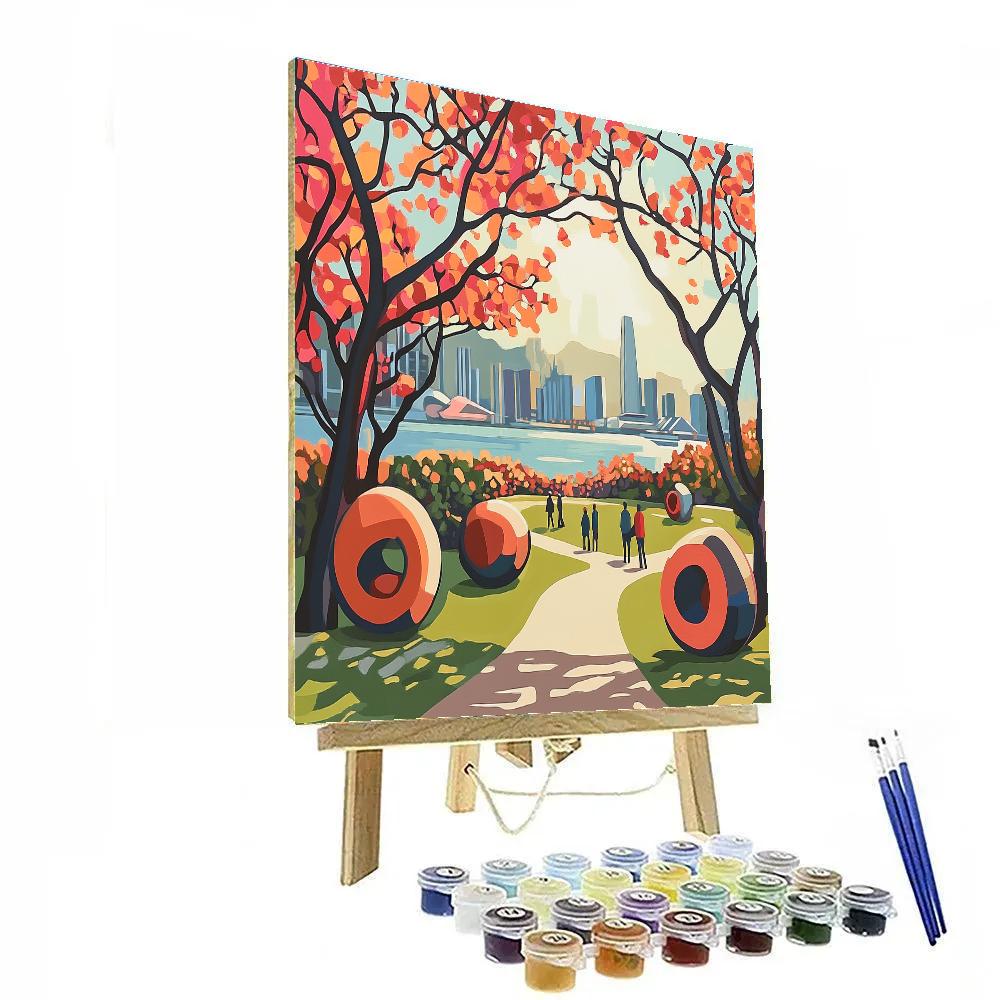 Modern Sculpture Garden At Olympic Park Seoul South Korea Paint by numbers art