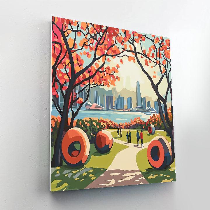 Modern Sculpture Garden At Olympic Park Seoul South Korea Paint by numbers art