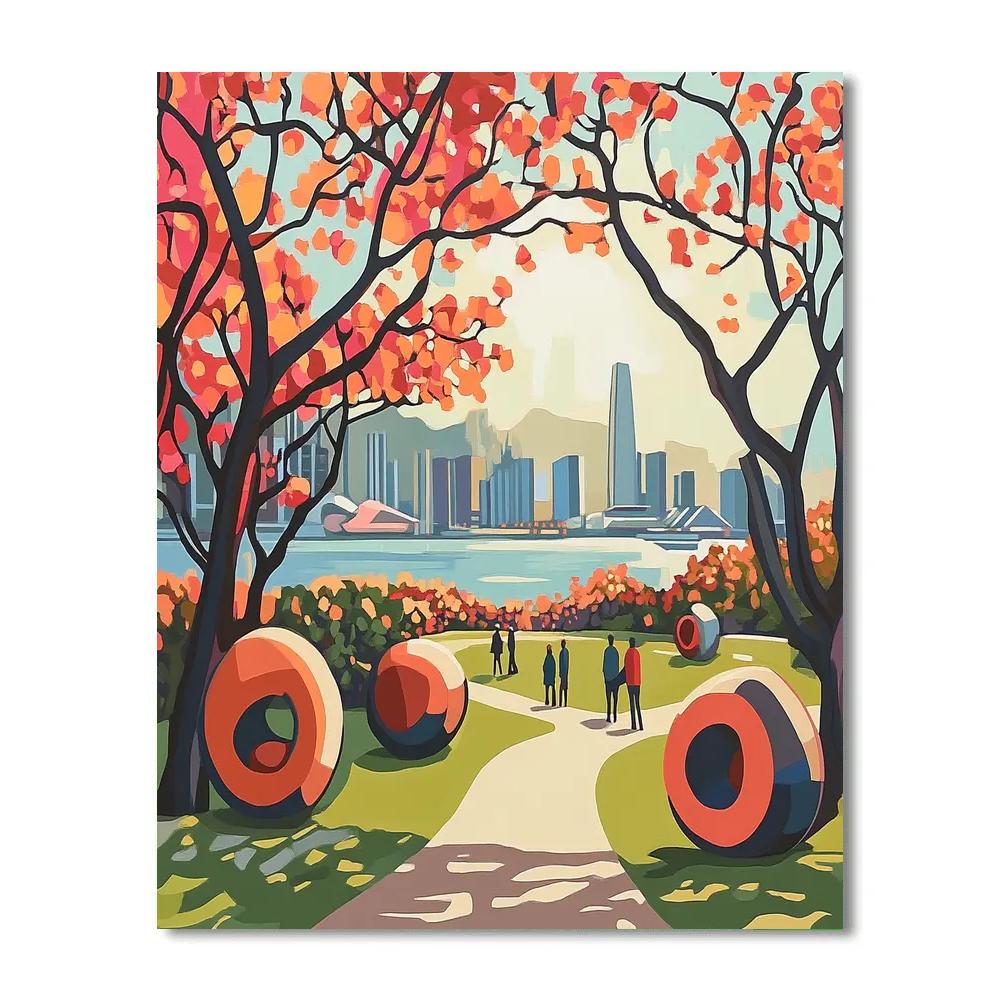 Modern Sculpture Garden At Olympic Park Seoul South Korea Paint by numbers art