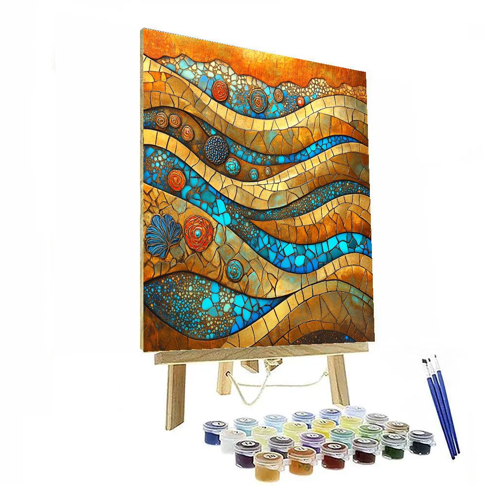 Gustav Klimt Inspired Abstract River Gold Patterns Numbered painting kits
