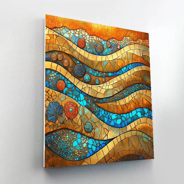 Gustav Klimt Inspired Abstract River Gold Patterns Numbered painting kits