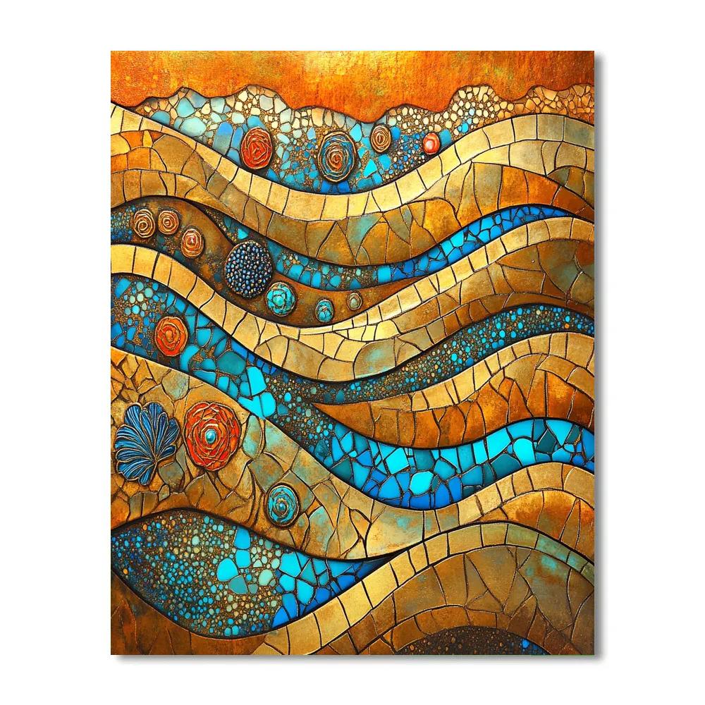 Gustav Klimt Inspired Abstract River Gold Patterns Numbered painting kits