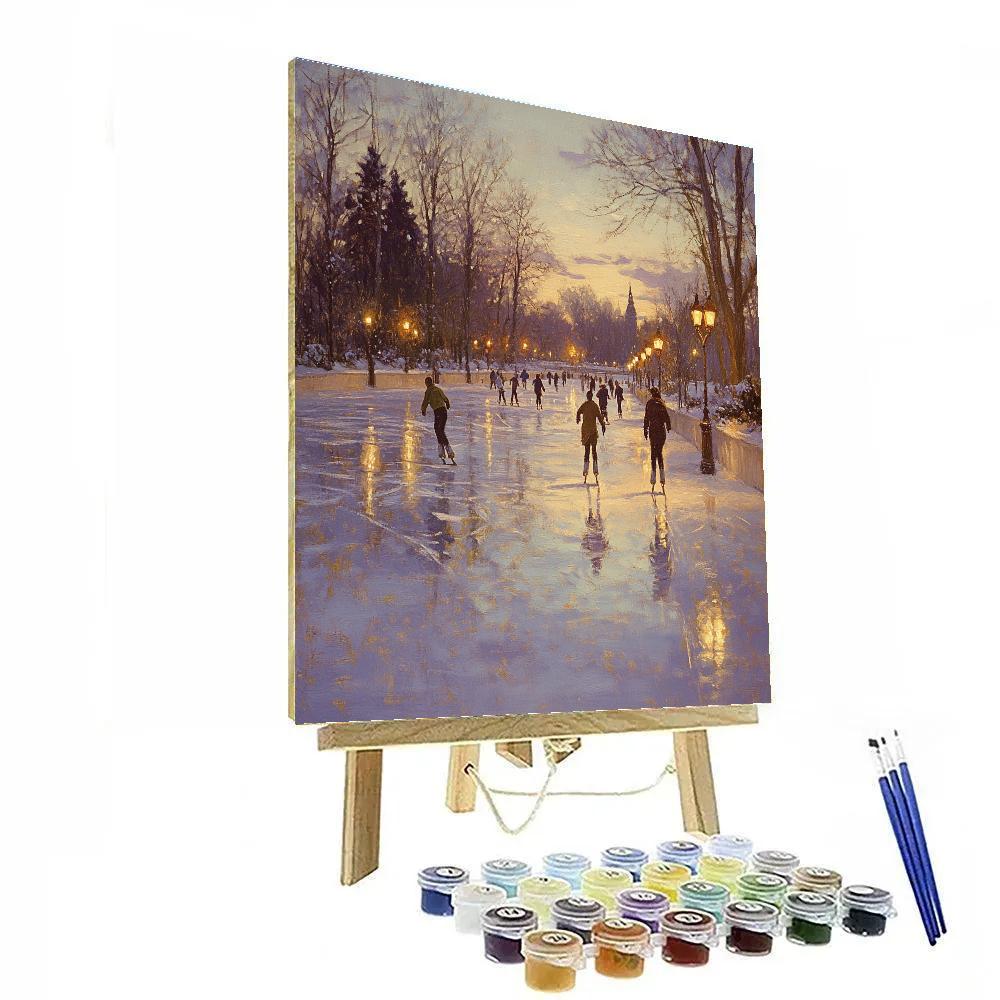 Edgar Degas Inspired Skaters At Dusk paint by number