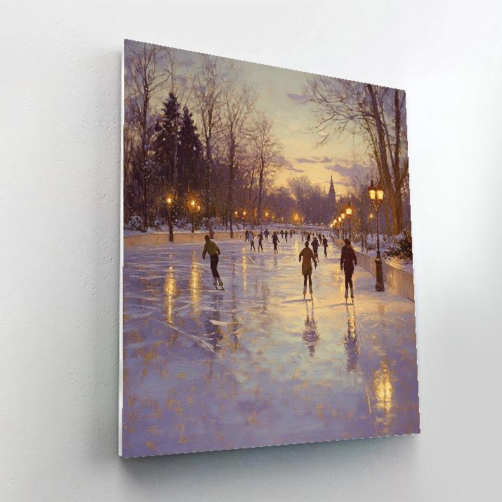 Edgar Degas Inspired Skaters At Dusk paint by number