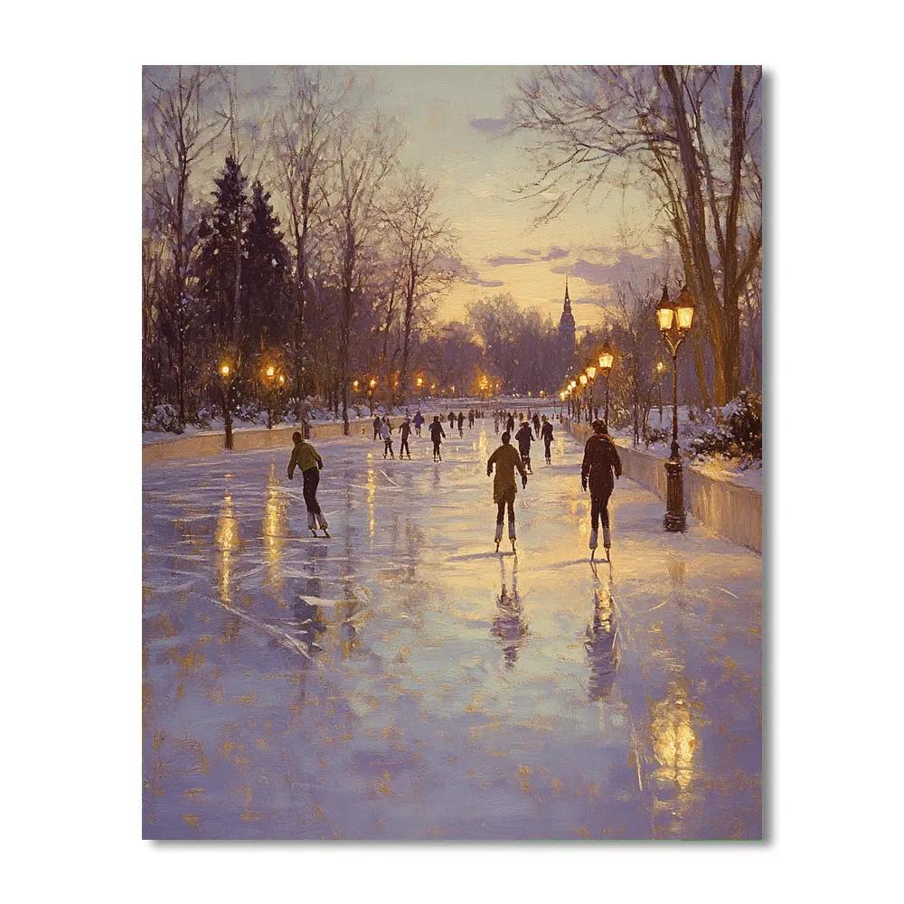 Edgar Degas Inspired Skaters At Dusk paint by number