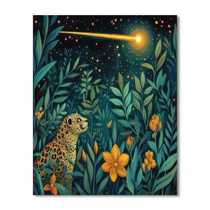 Henri Rousseau Inspired Jungle Comet Numbered painting kits
