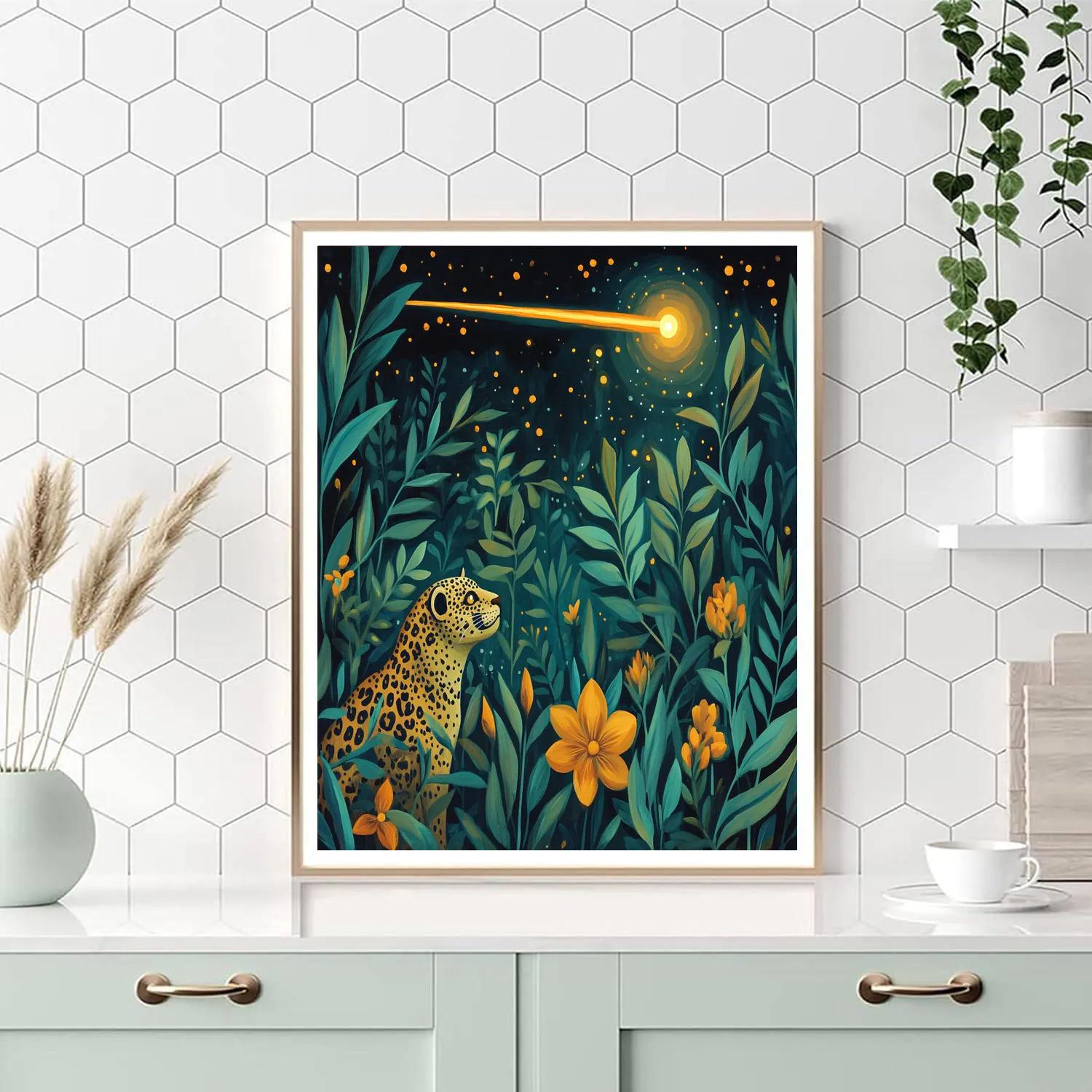 Henri Rousseau Inspired Jungle Comet Numbered painting kits