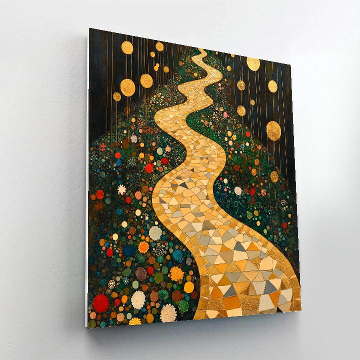 Gustav Klimt Inspired Mosaic Garden Pathways paint by numbers