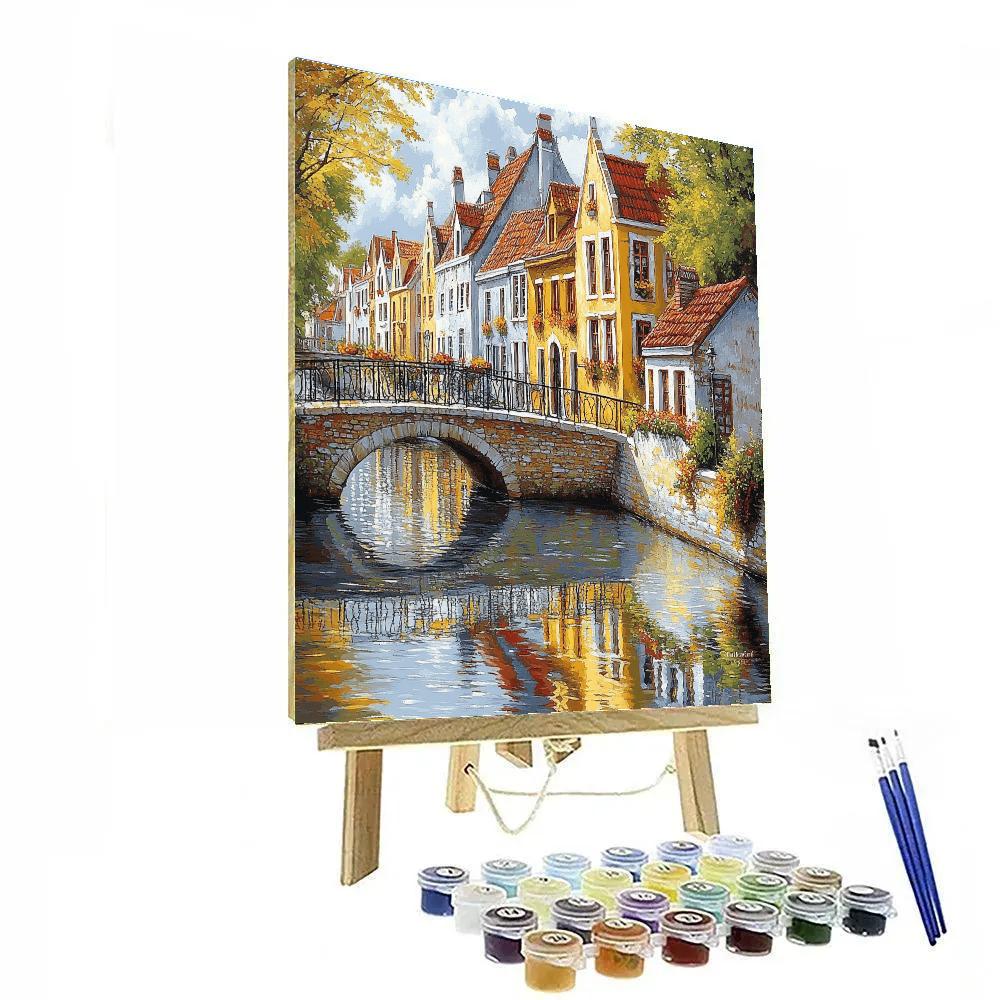 Colorful Canal Houses And Bridges In Ghent Belgium paint by numbers