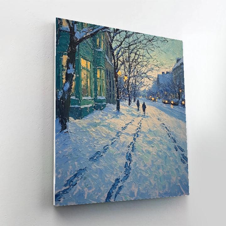 Edvard Munch Inspired Winter Aurora Street Numbered painting kits