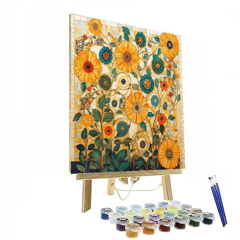 Gustav Klimt Inspired Radiant Garden Spirals Paint by numbers art