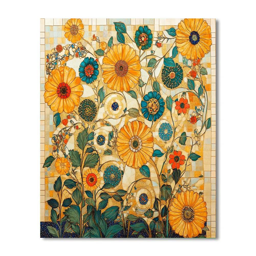 Gustav Klimt Inspired Radiant Garden Spirals Paint by numbers art