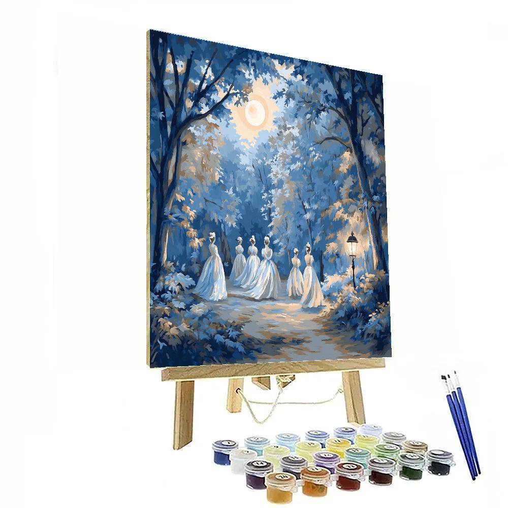 Antoine Watteau Inspired Fete In Moonlight painting number kit