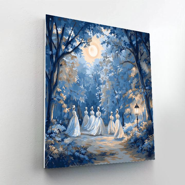 Antoine Watteau Inspired Fete In Moonlight painting number kit