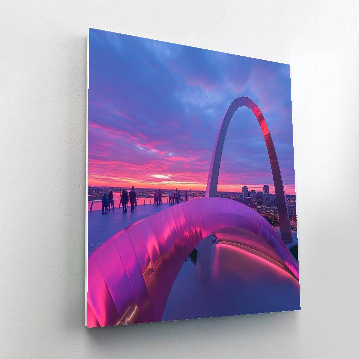 Sunset From Gateway Arch Viewing Platform St. Louis United States Painting by numbers kit