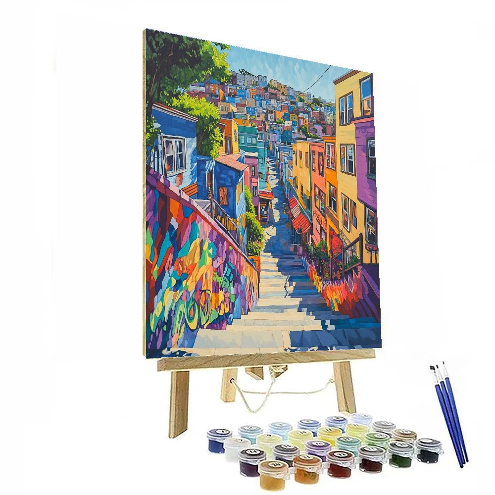 Creative Alleyways And Murals In Valparaiso Chile painting number kit