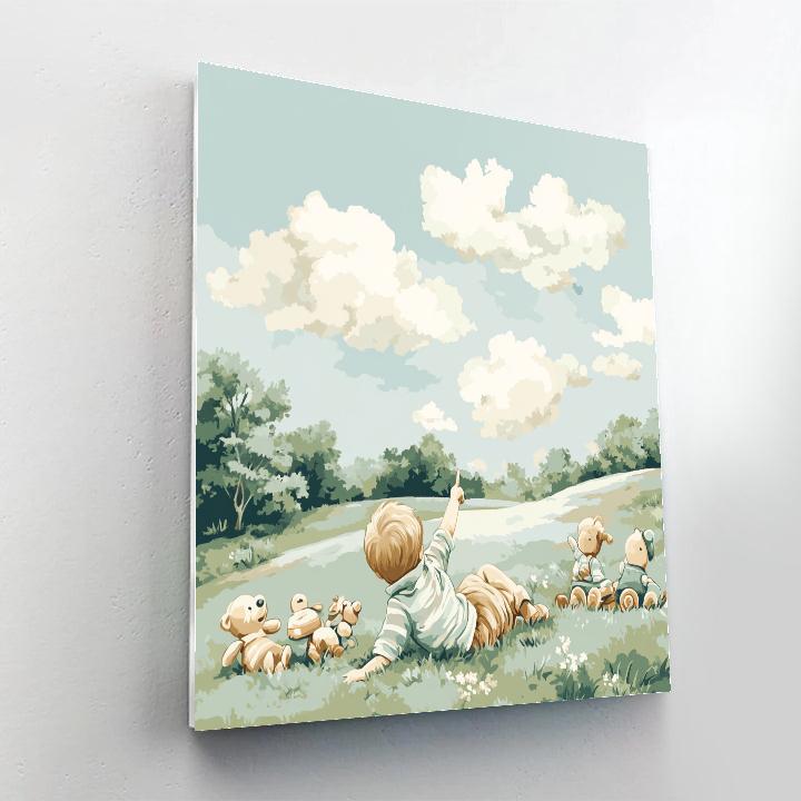 Christopher Robin Cloud Watch Disney Inspired Paint by numbers art