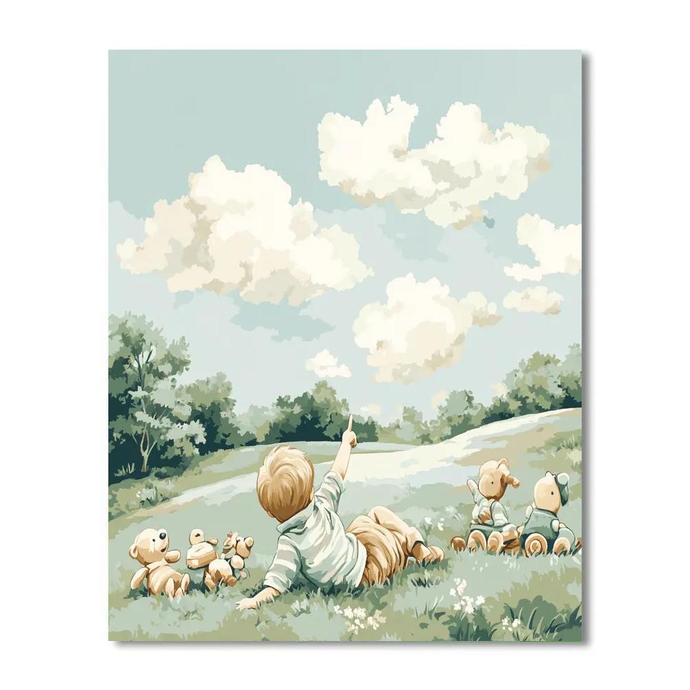 Christopher Robin Cloud Watch Disney Inspired Paint by numbers art