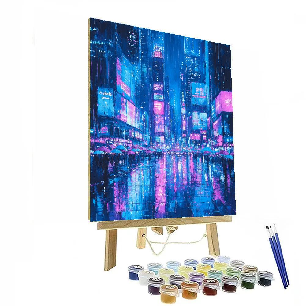 Night Lights On Tokyo Shinjuku Skyline Japan paint by number