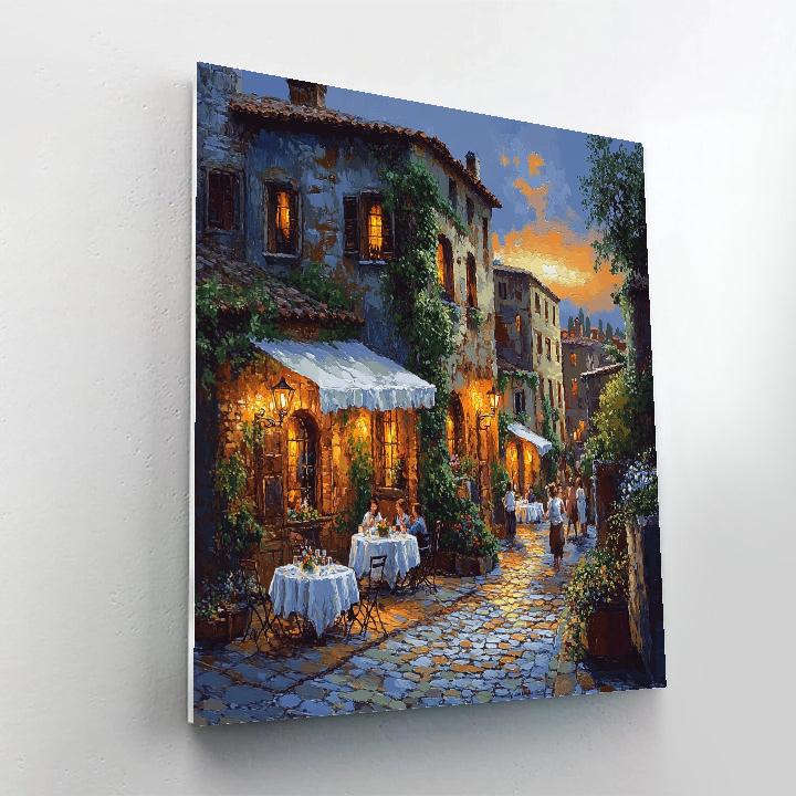 Street Cafes In Trastevere Rome Italy painting number kit
