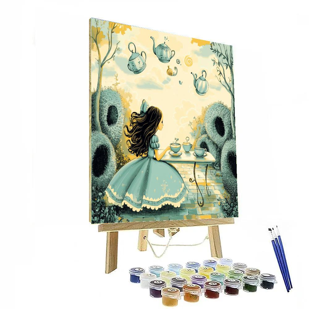 Alice Wonderland Tea Time Disney Inspired painting number kit