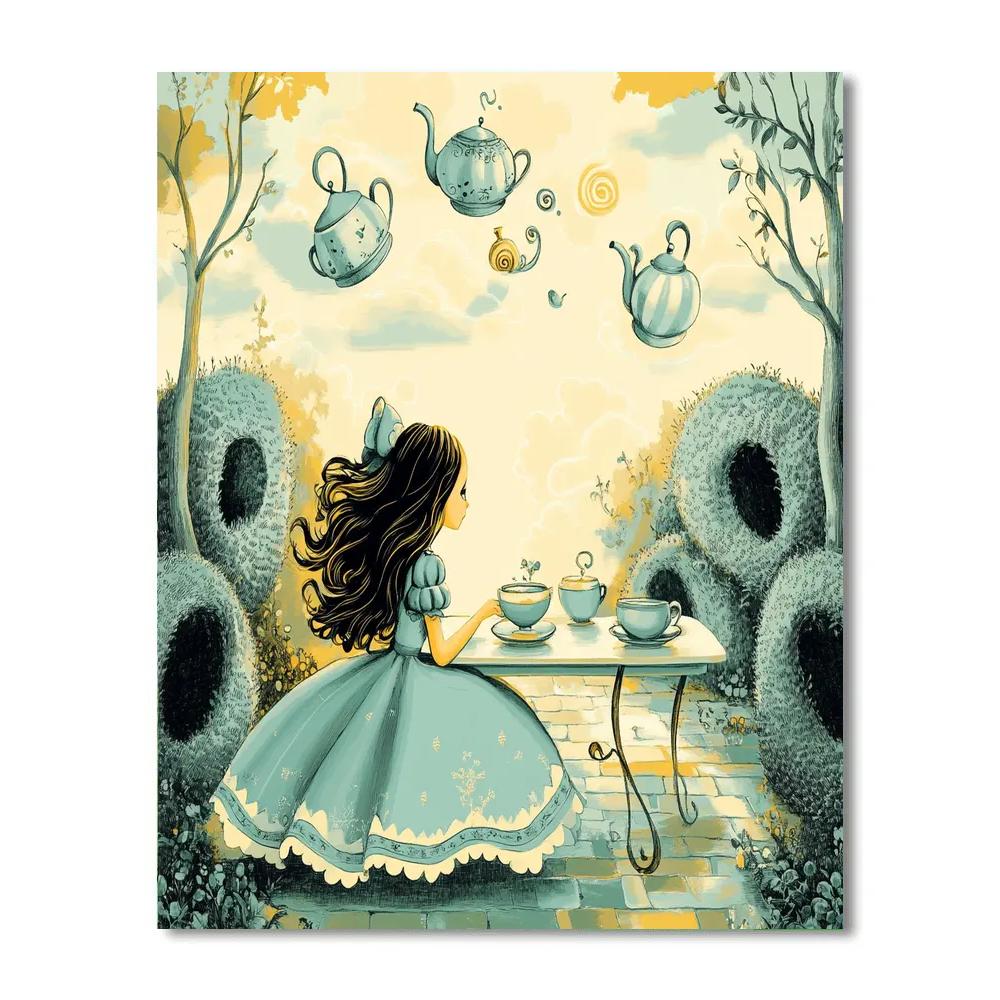 Alice Wonderland Tea Time Disney Inspired painting number kit