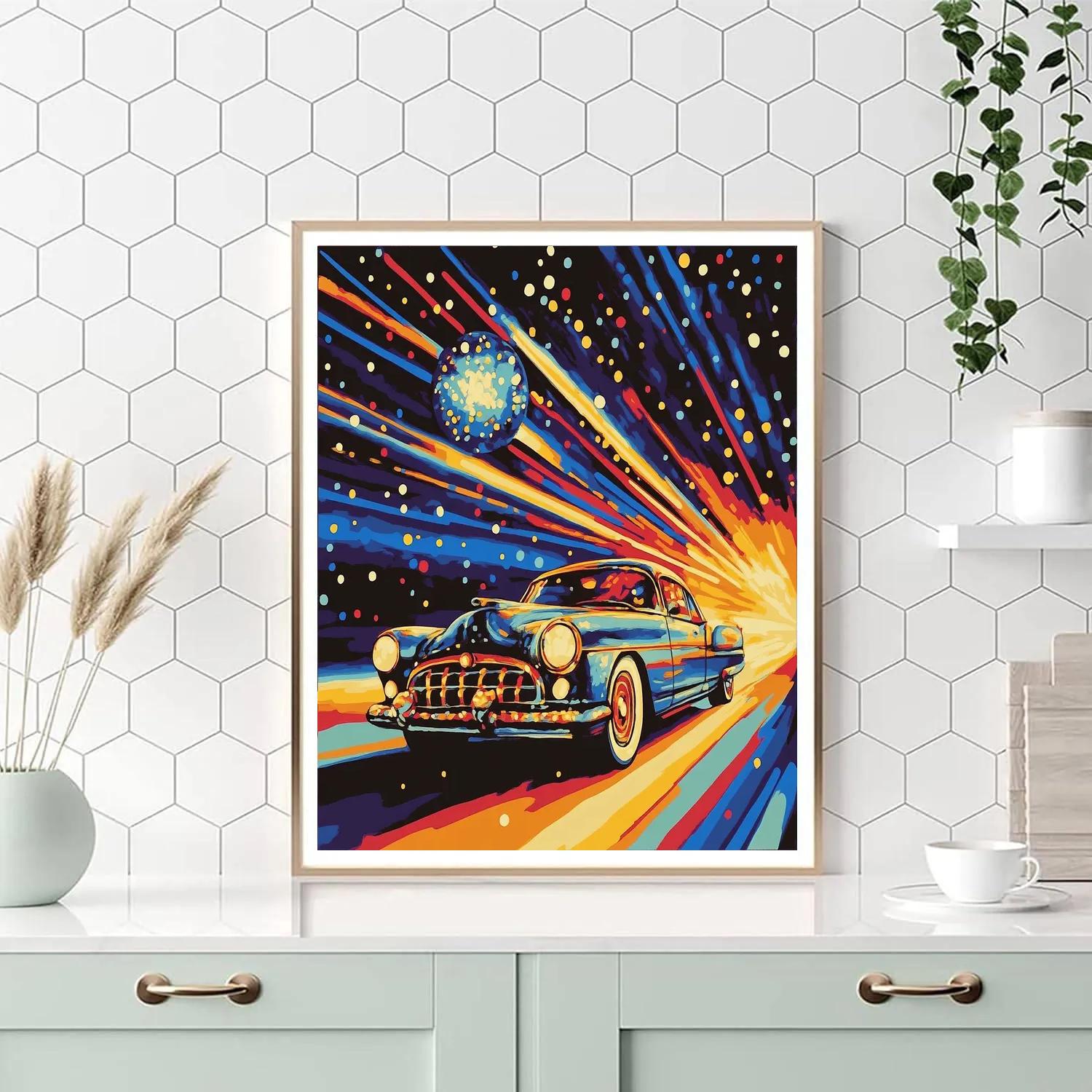 Roy Lichtenstein Inspired Highway Meteor Painting by numbers kit