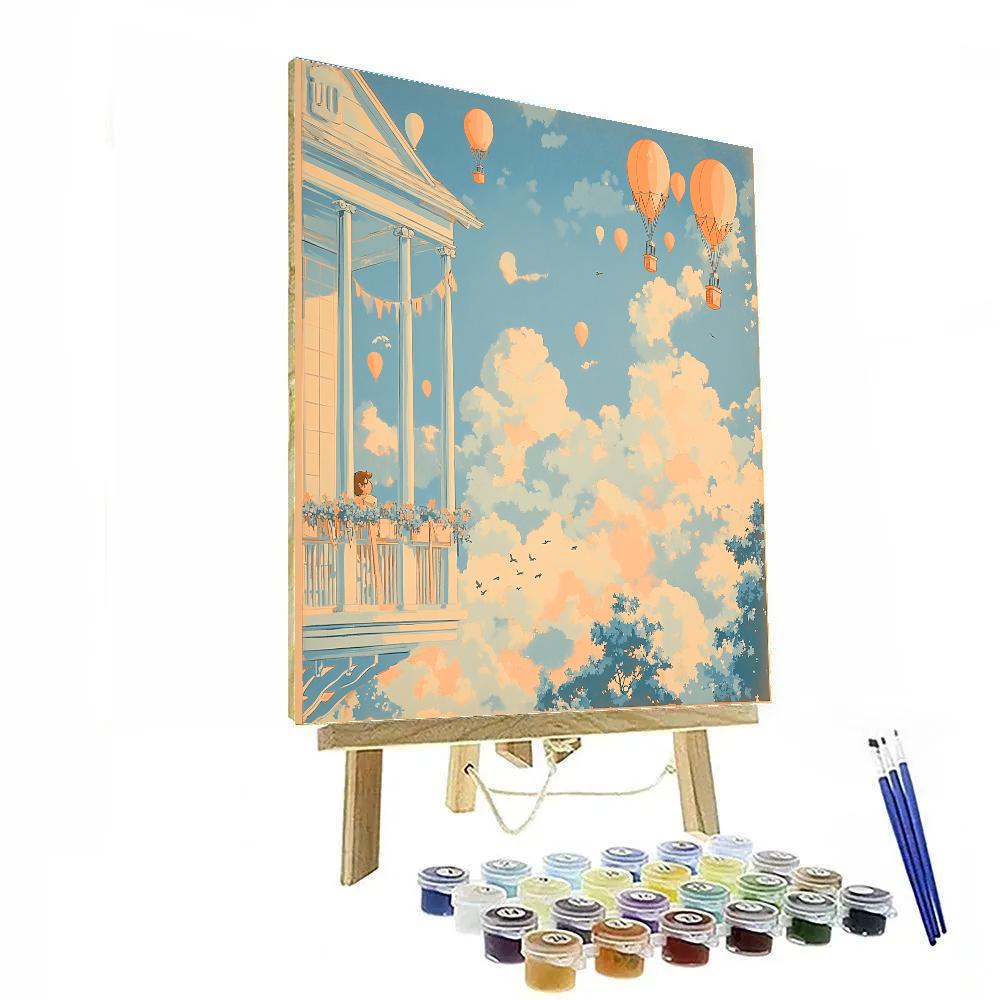 Carl Fredricksen Balloon View Disney Inspired paint by number