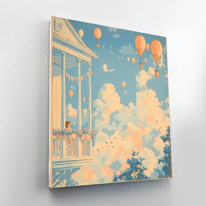 Carl Fredricksen Balloon View Disney Inspired paint by number