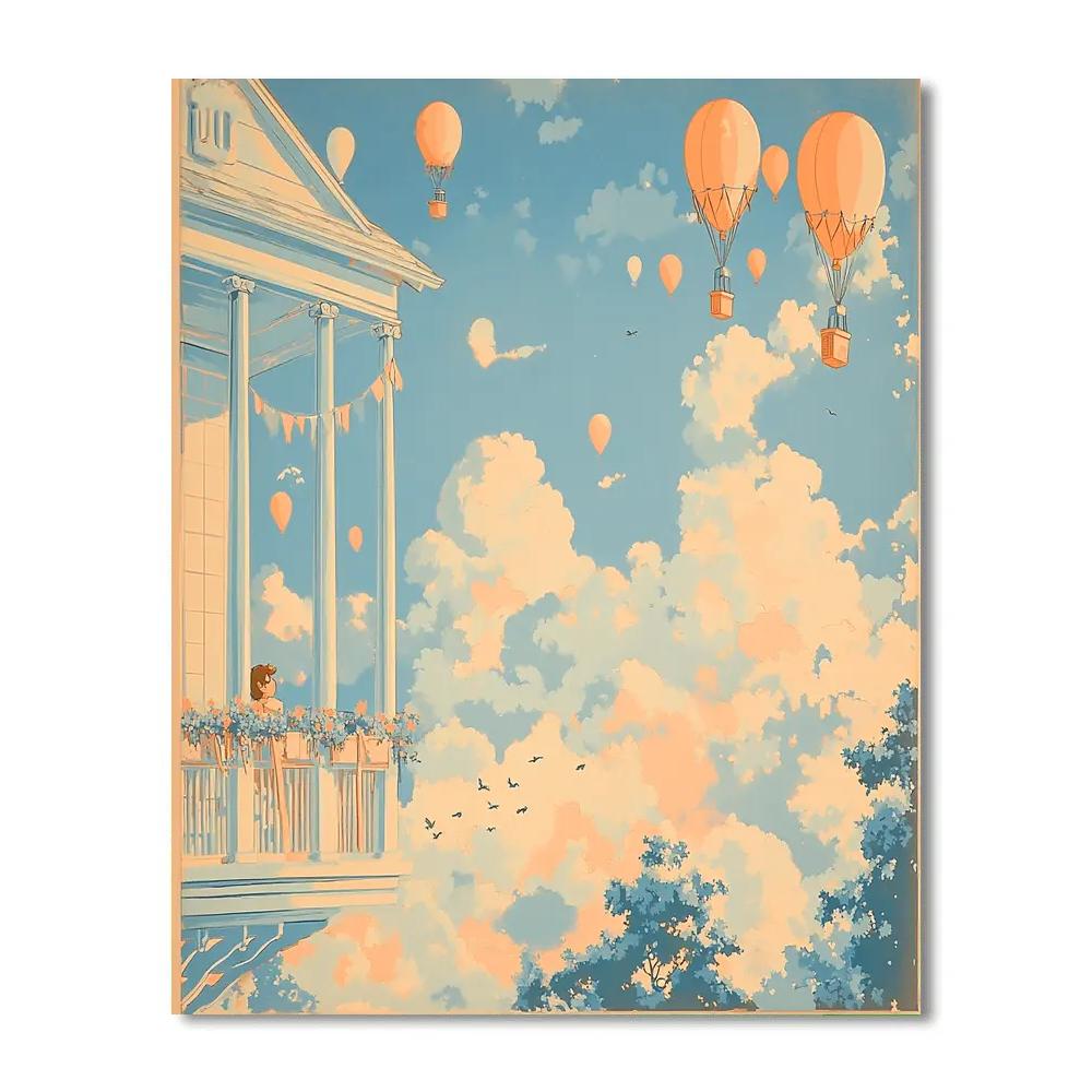 Carl Fredricksen Balloon View Disney Inspired paint by number
