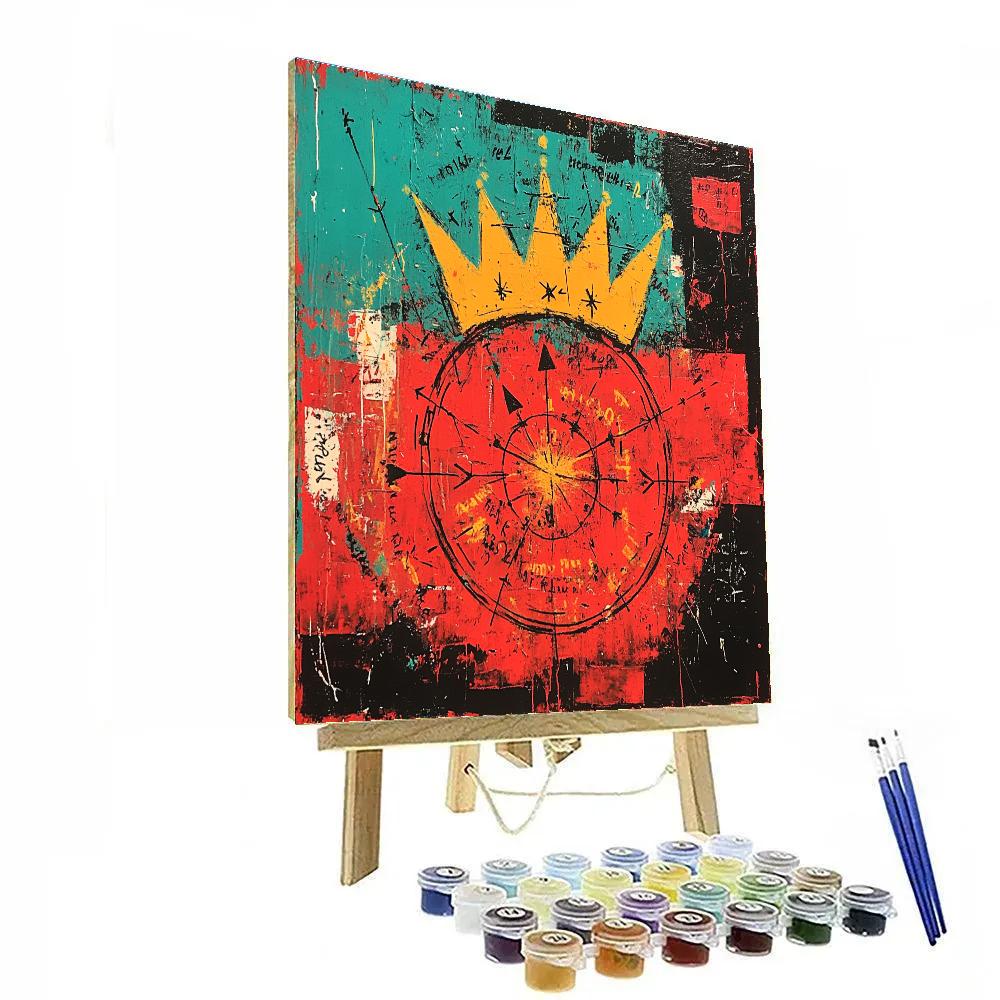 Jean Michel Basquiat Inspired Neon Cosmos Map DIY paint by numbers