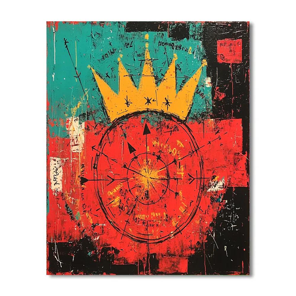 Jean Michel Basquiat Inspired Neon Cosmos Map DIY paint by numbers