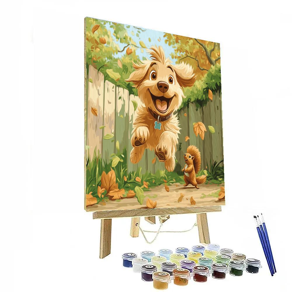 Dug Squirrel Chase Disney Inspired Numbered painting kits