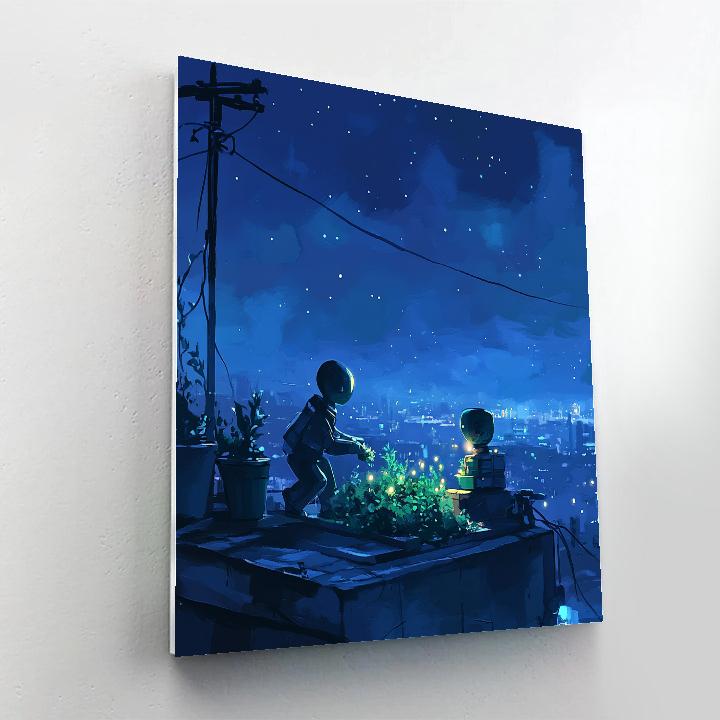 WALL E And Eve Star Garden Disney Inspired painting number kit