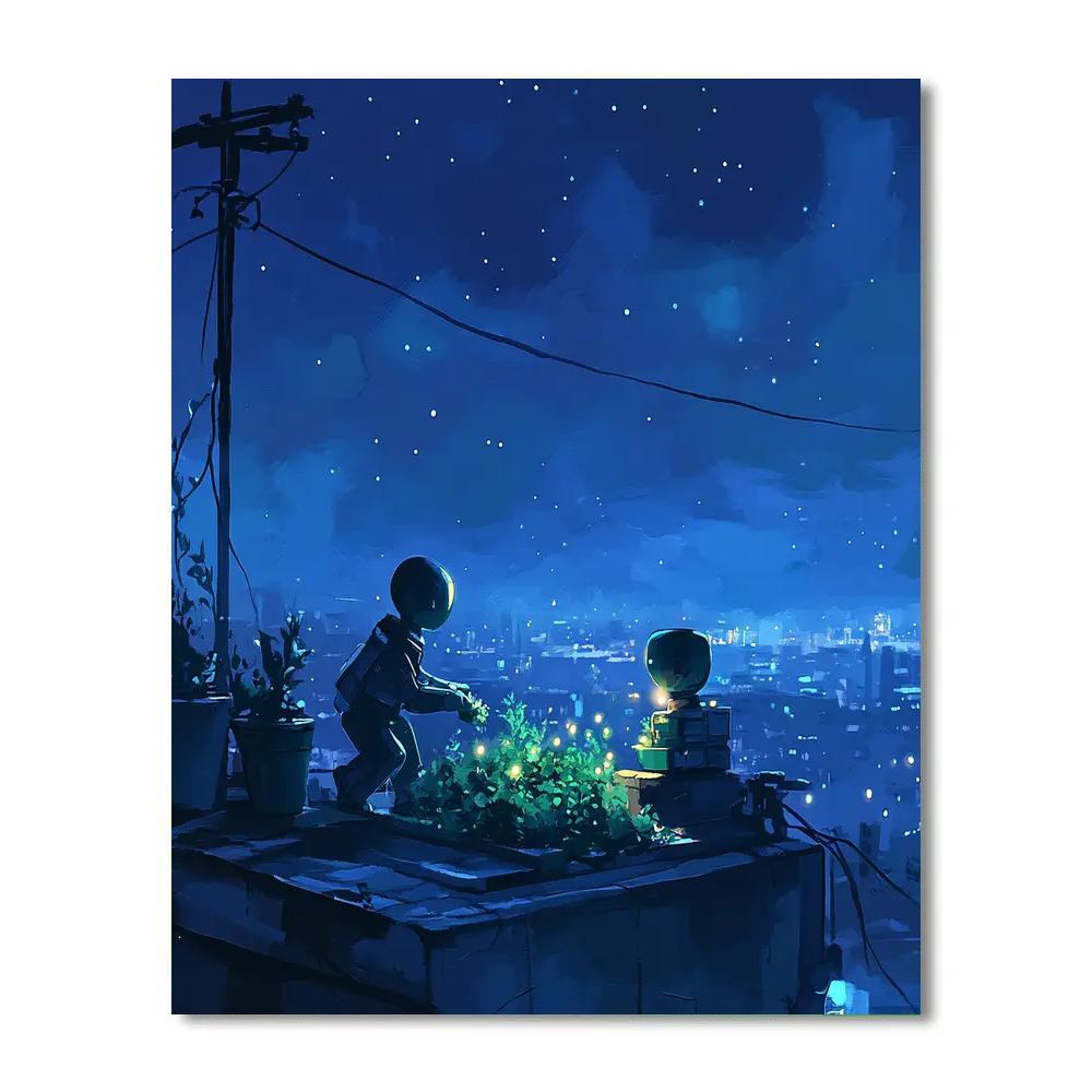 WALL E And Eve Star Garden Disney Inspired painting number kit