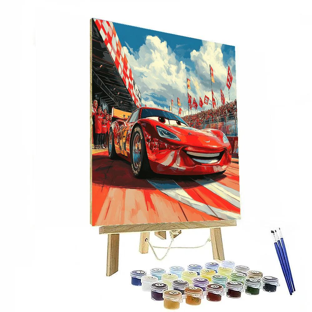 Lightning McQueen Pit Stop Smile Disney Inspired DIY paint by numbers