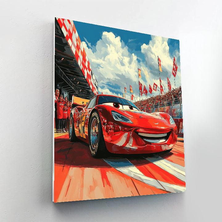 Lightning McQueen Pit Stop Smile Disney Inspired DIY paint by numbers