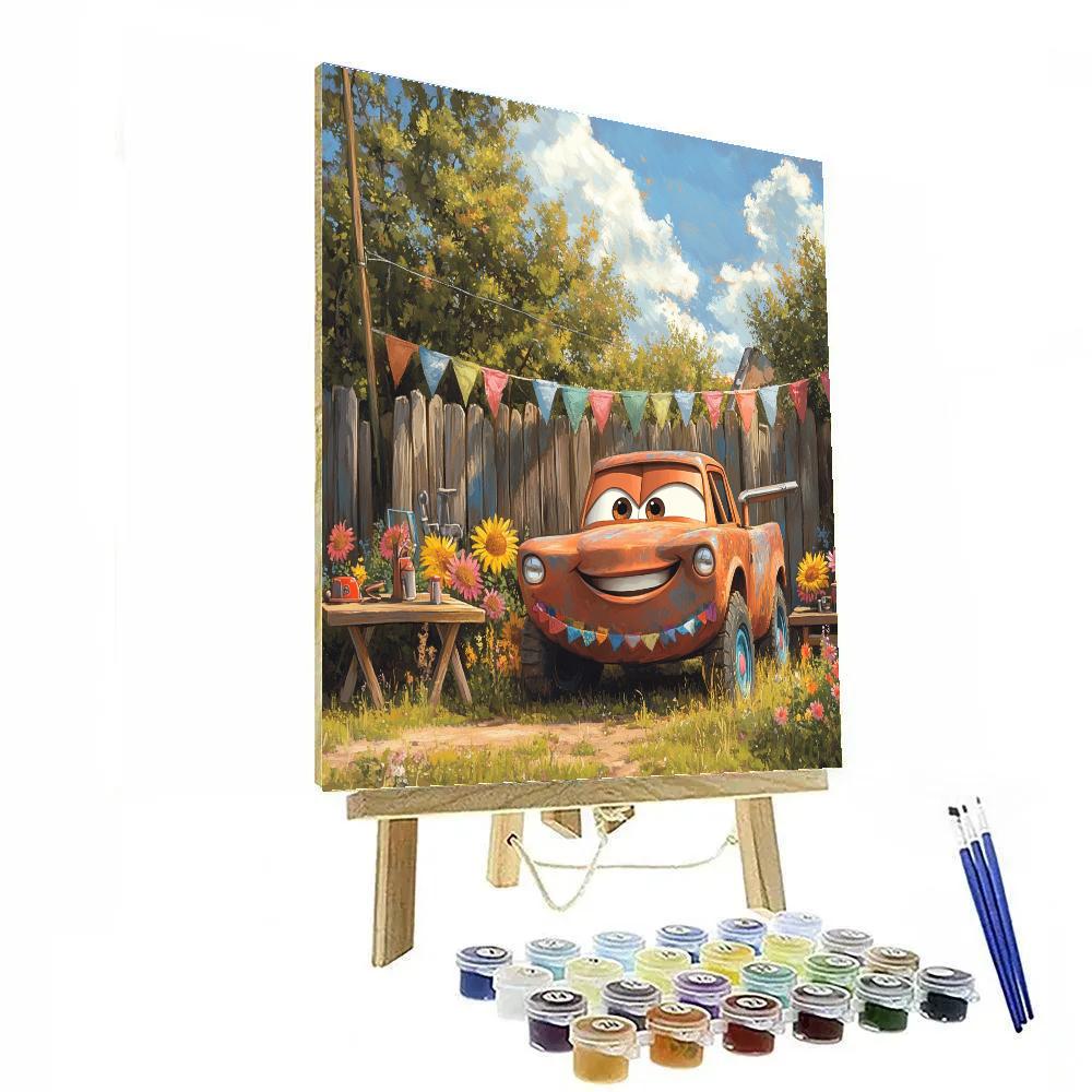 Mater Backyard Tow Disney Inspired Painting by numbers kit