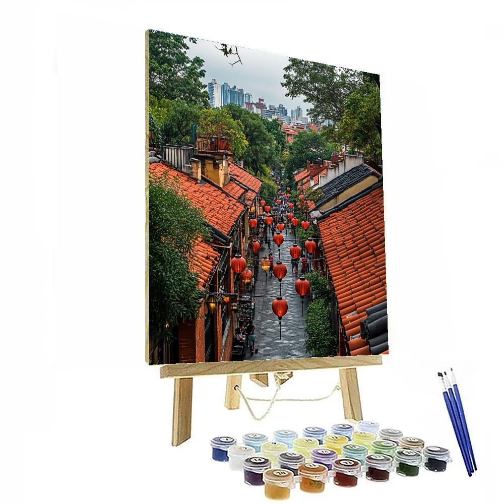 View Of Sao Paulo’s Liberdade Japanese Quarter Brazil Paint by numbers kits