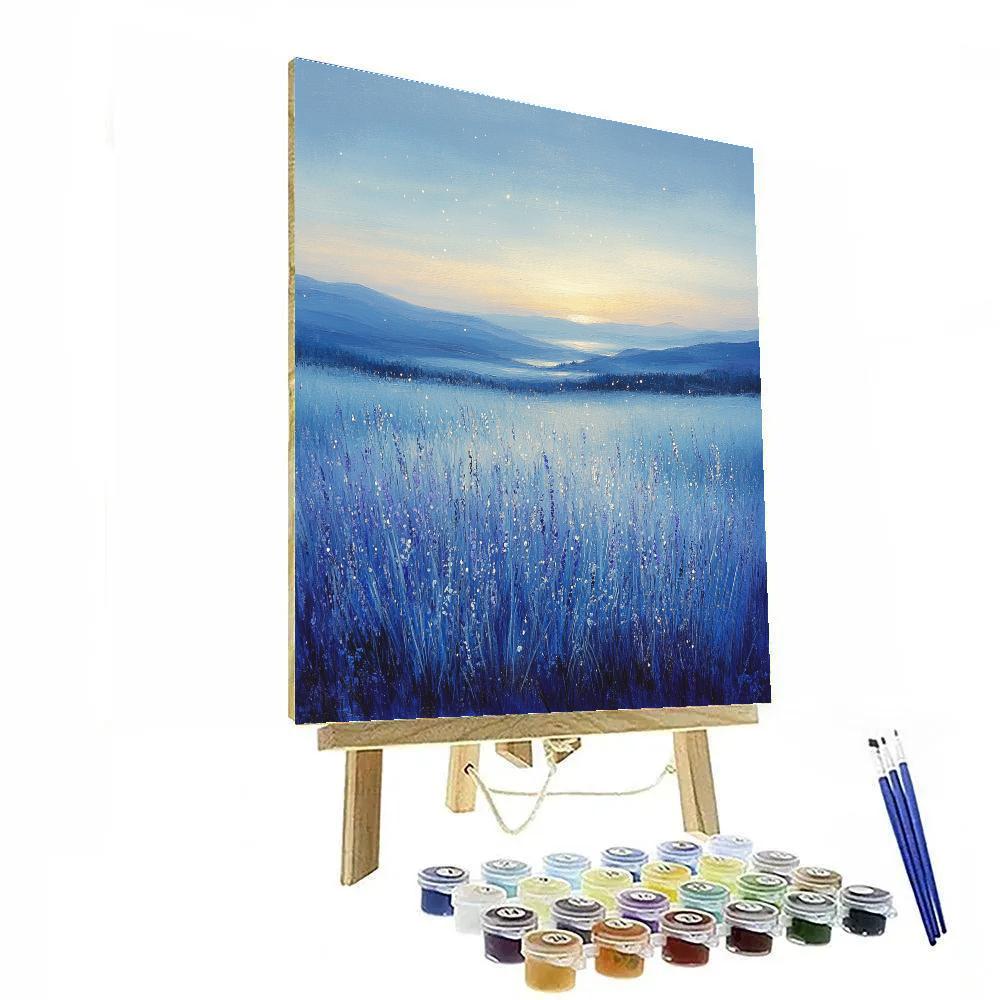 Monet Inspired Frosted Meadow At Dawn paint by numbers