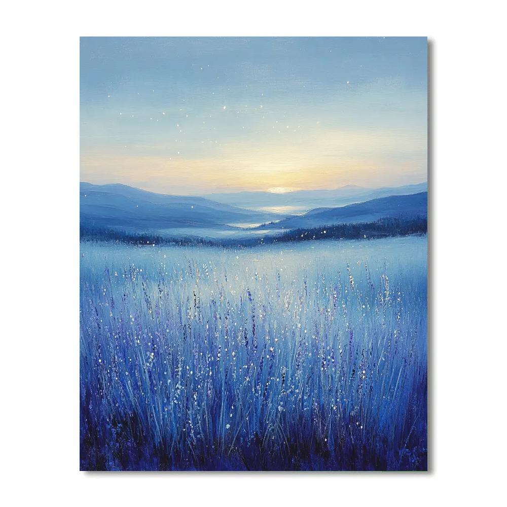 Monet Inspired Frosted Meadow At Dawn paint by numbers
