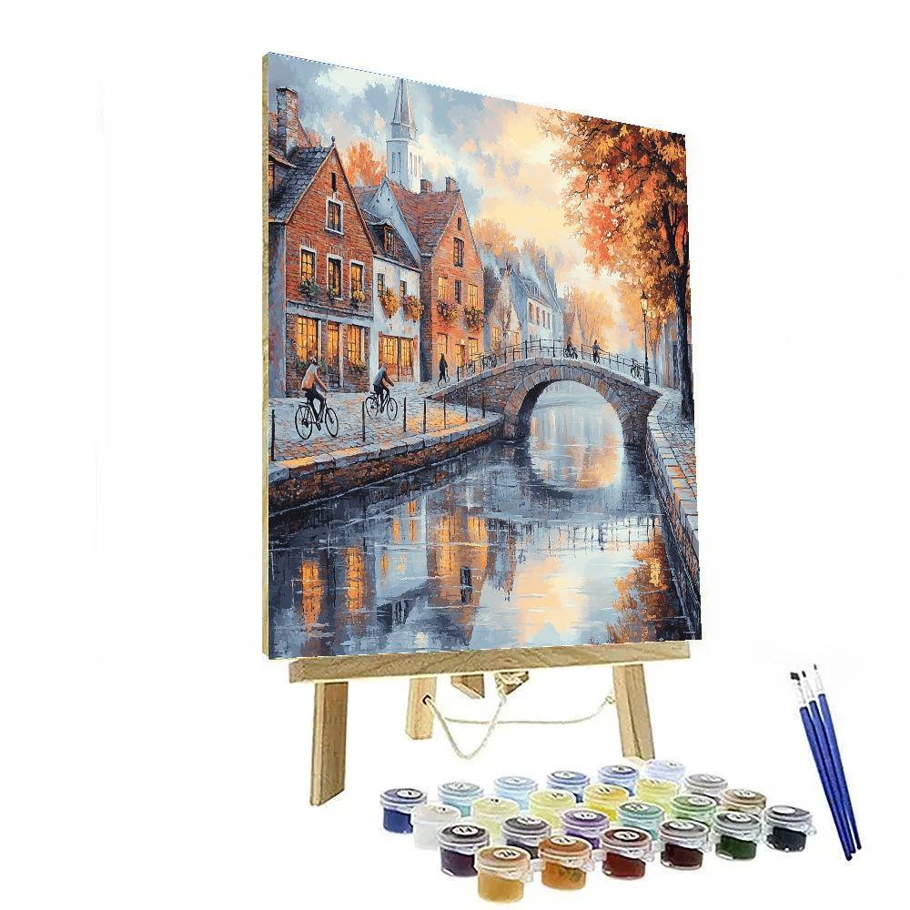 Morning Light Over The Canals Of Bruges Belgium Paint by numbers kits