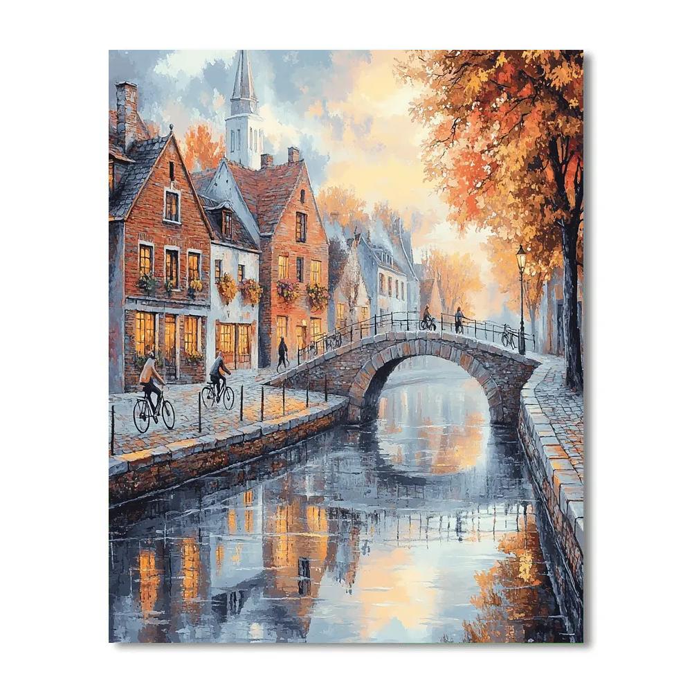 Morning Light Over The Canals Of Bruges Belgium Paint by numbers kits