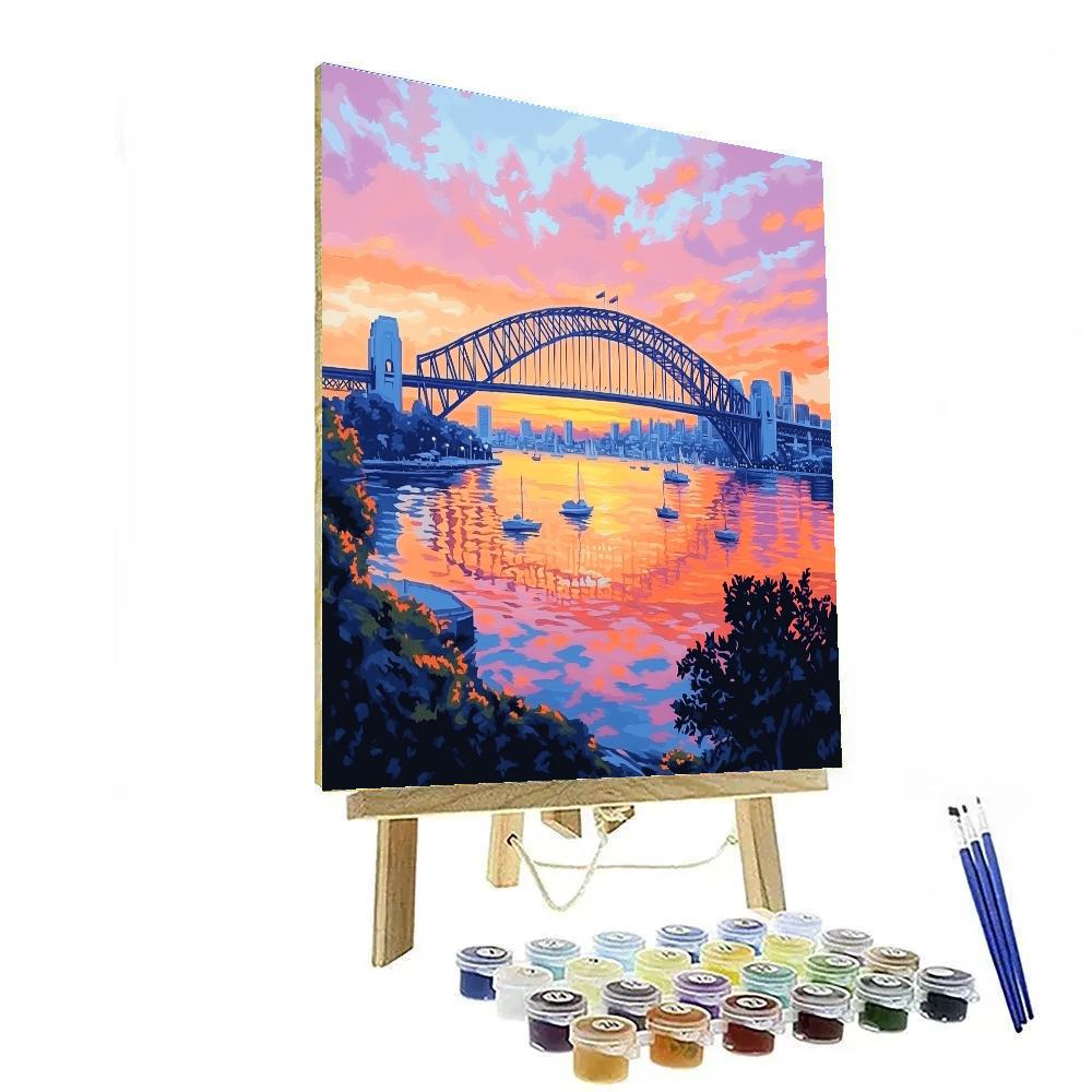 Sunrise Over Sydney Harbour Bridge Australia Painting by numbers kit